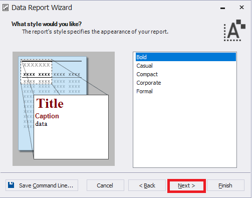 Configuring the report style